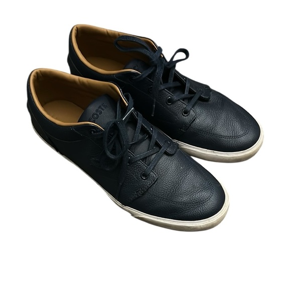 Lacoste Blue Leather Sneakers size 8.5 - Picture 1 of 11